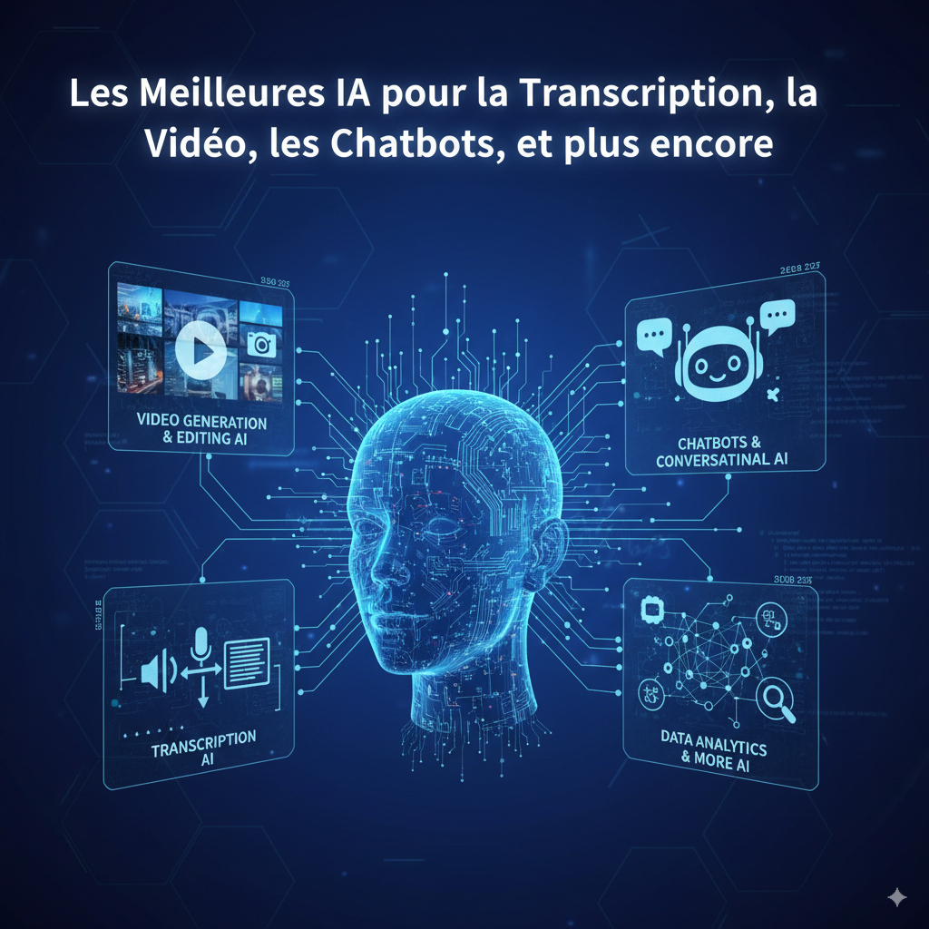 Les Meilleures IA pour la Transcription, la Vidéo, les Chatbots, et plus encore